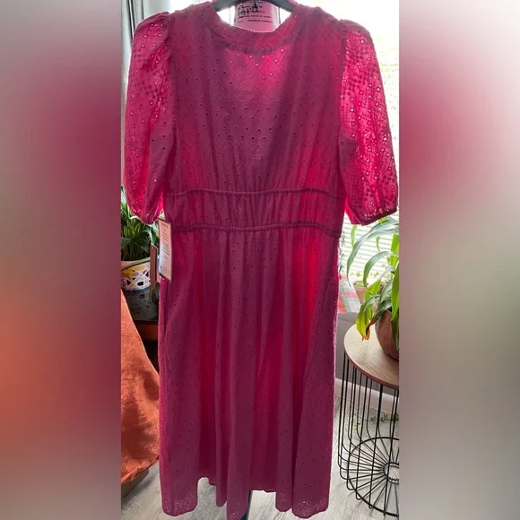 NWT City Studio Junior’s Cotton Embroidered Eyelet Midi Dress - Picture 6 of 12